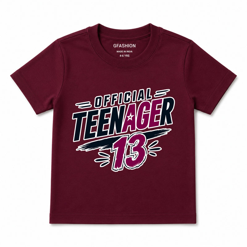 official teenager boys 13th birthday tshirts