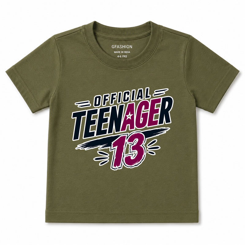 official teenager boys 13th birthday tshirts