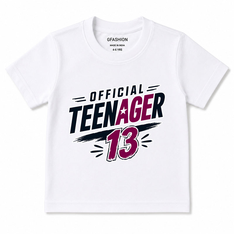 official teenager boys 13th birthday tshirts
