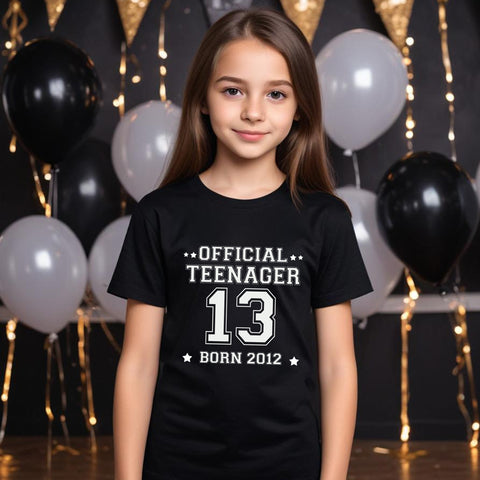 official teenager girls 13th birthday tshirts
