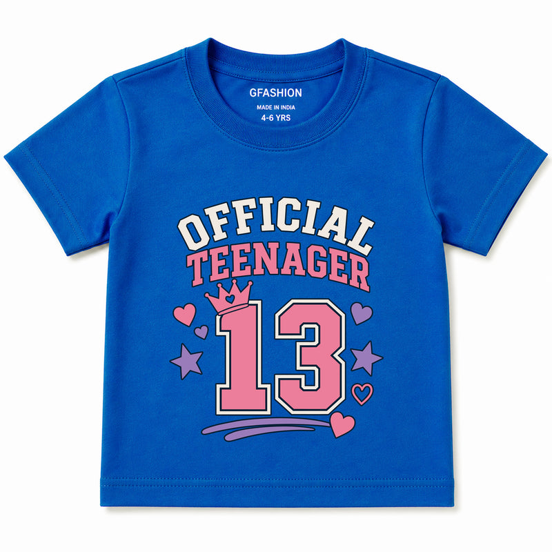 official teenager girls 13th birthday tshirts