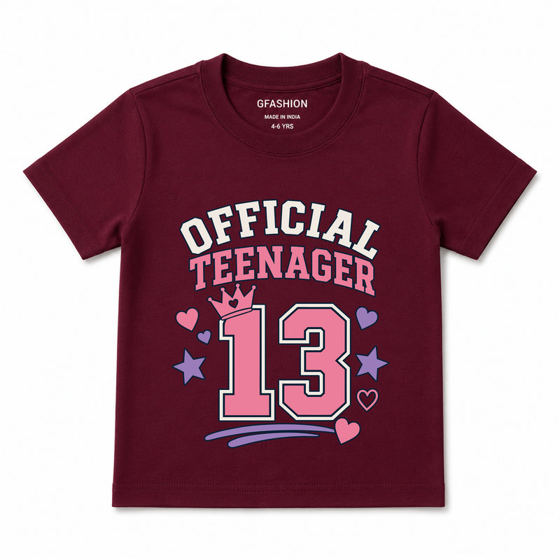 official teenager girls 13th birthday tshirts