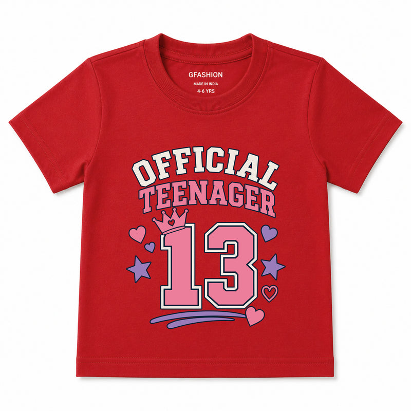 official teenager girls 13th birthday tshirts