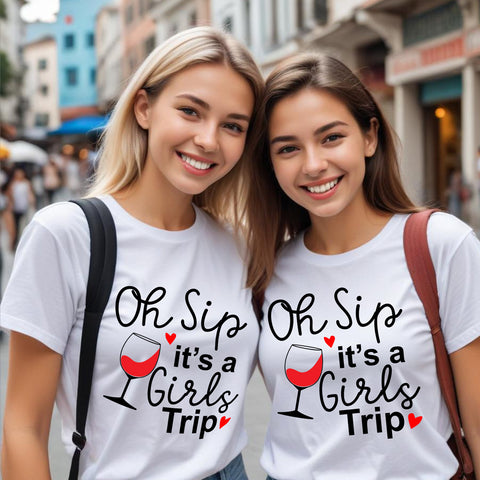 oh sip it's a girls trip tshirts