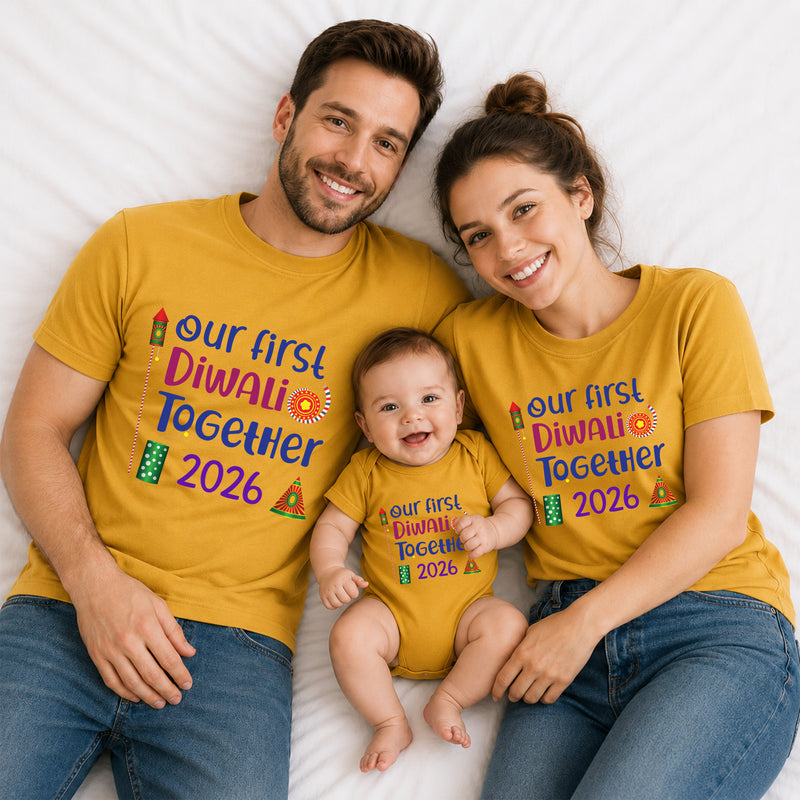 our first Diwali together 2026 t-shirts for family
