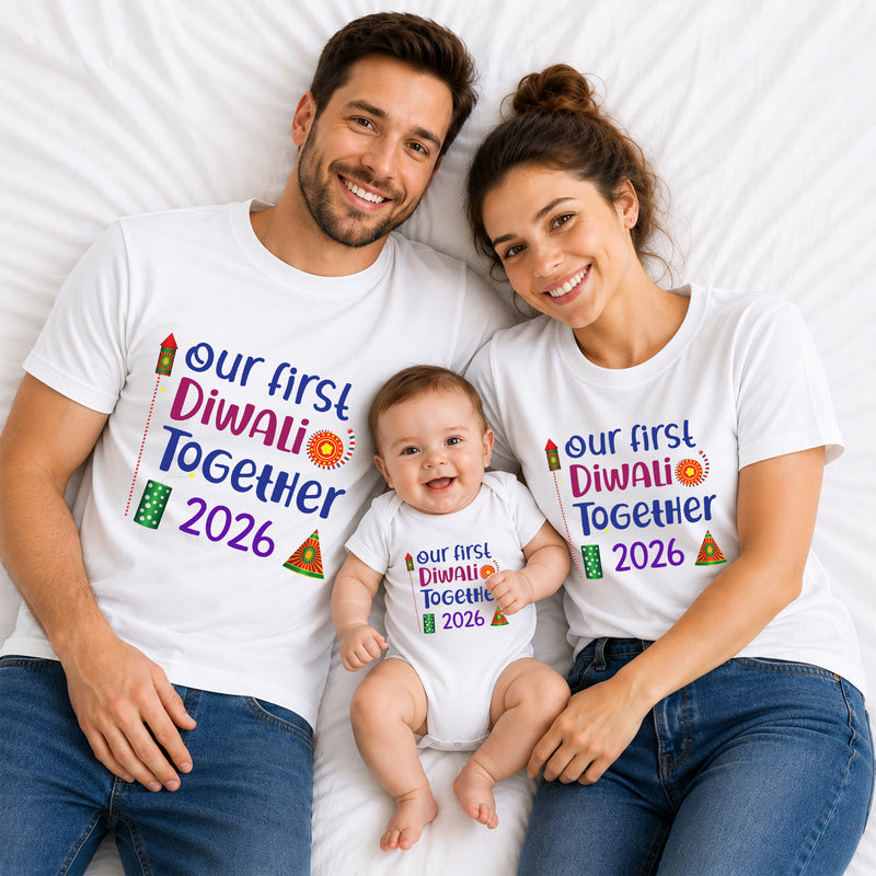 our first Diwali together 2026 t-shirts for family