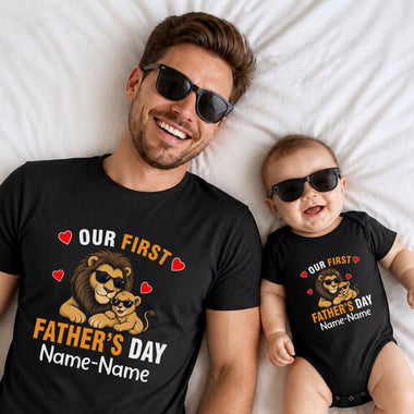 Our first father's day customize t shirts for father and son/daughter