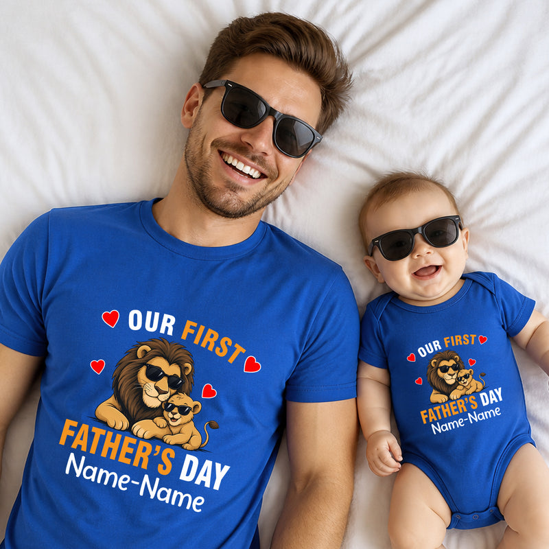 Our first father's day customize t shirts for father and son/daughter