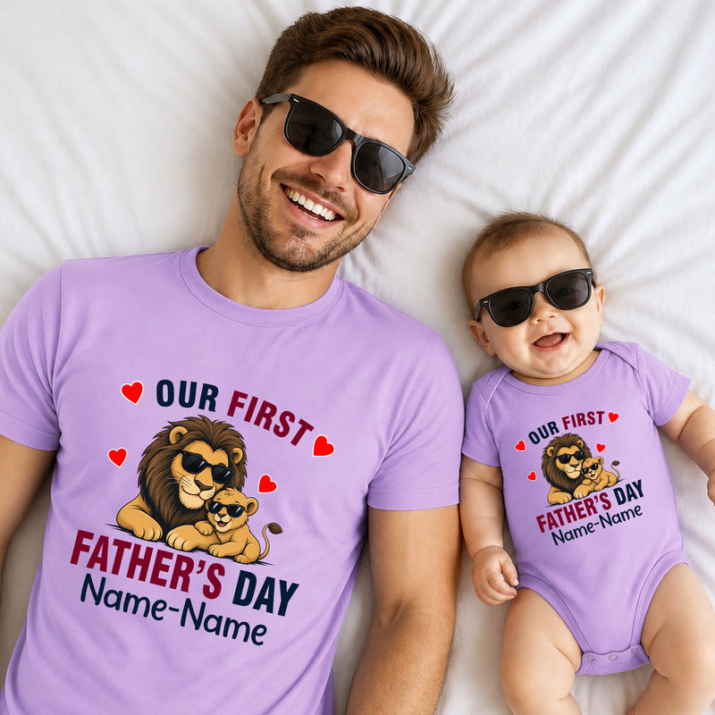 Our first father's day customize t shirts for father and son/daughter