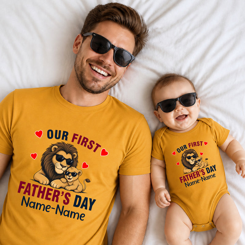 Our first father's day customize t shirts for father and son/daughter