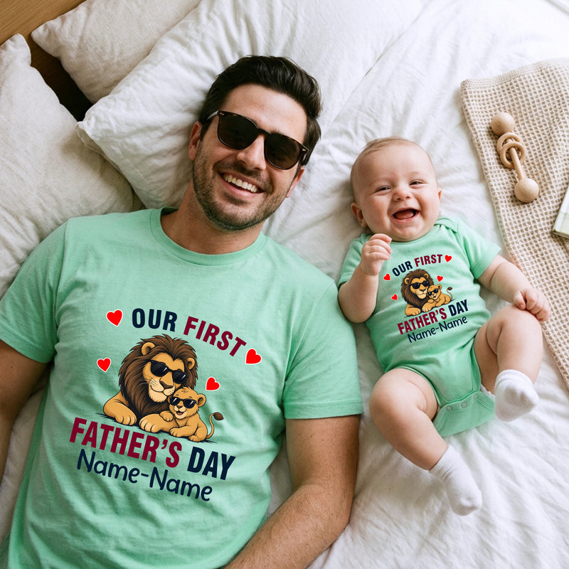Our first father's day customize t shirts for father and son/daughter