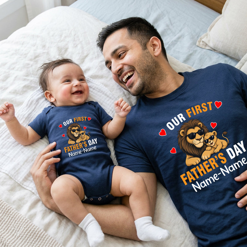 Our first father's day customize t shirts for father and son/daughter