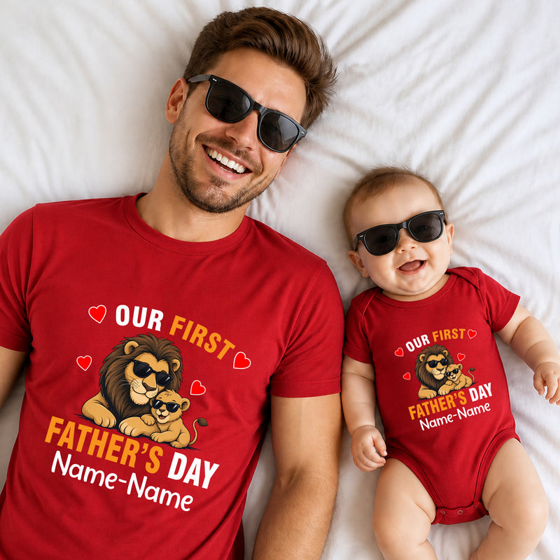 Our first father's day customize t shirts for father and son/daughter