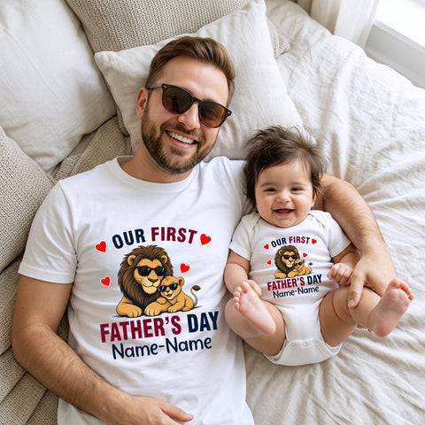 Our first father's day customize t shirts for father and son/daughter