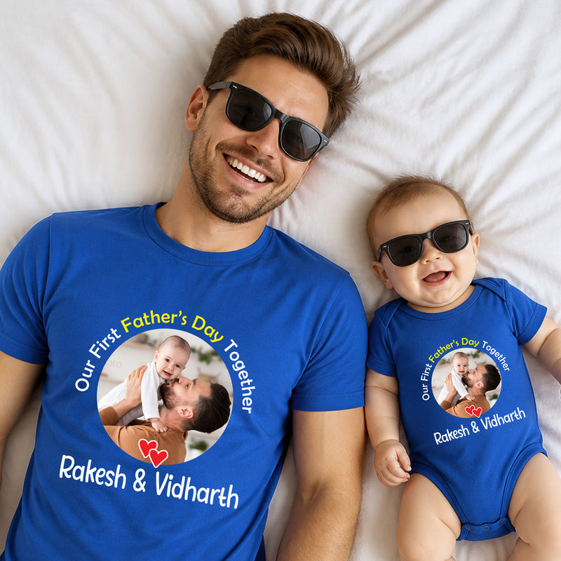 father's day t-shirts customize photo combo set