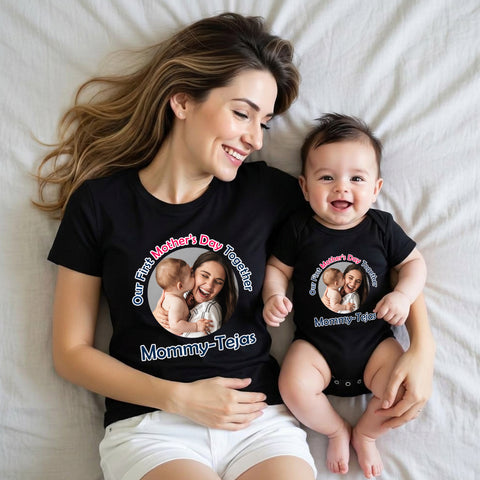 Our first mother's day together photo customize tshirts