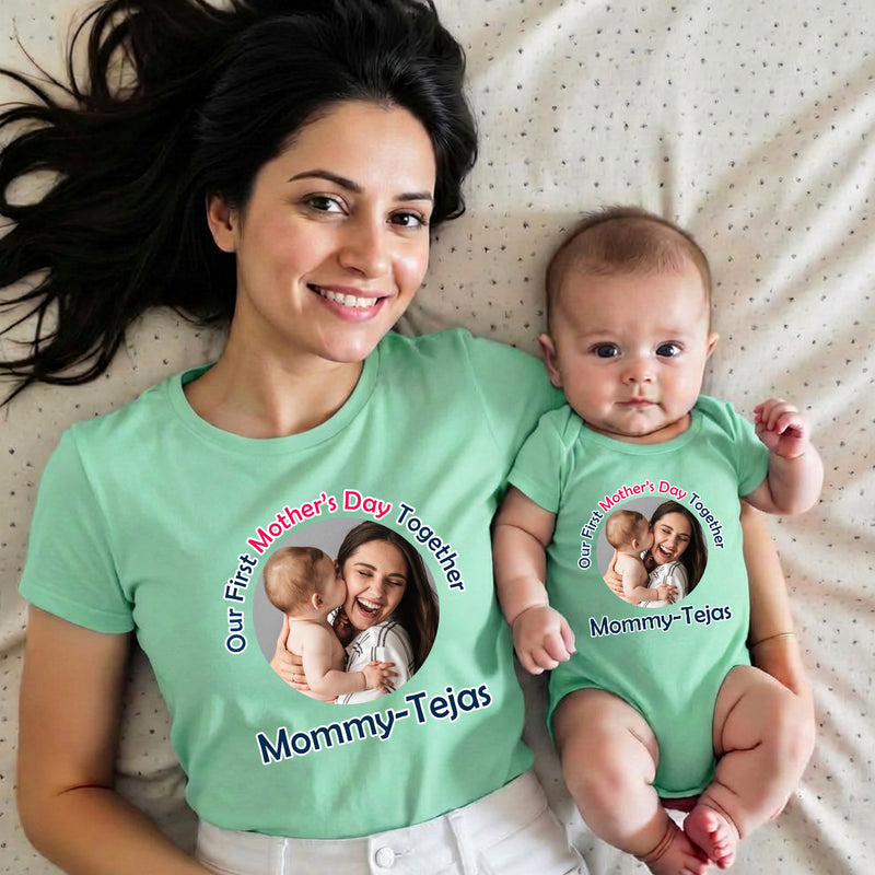 Our first mother's day together photo customize tshirts