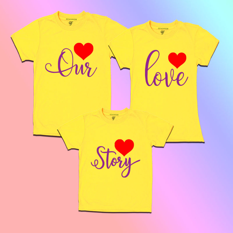 Our love story-couple t shirt with kids family tshirts