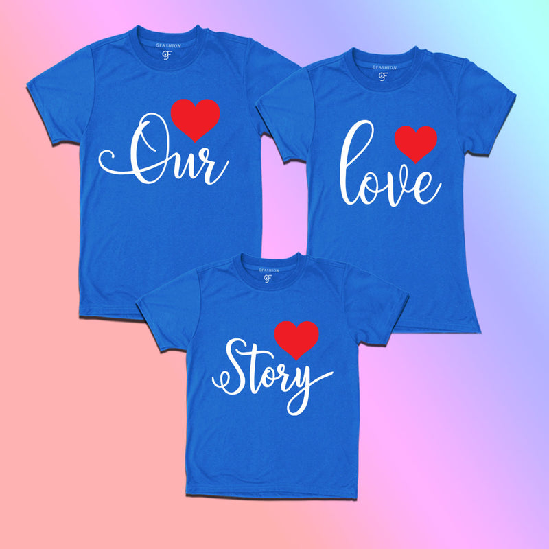 Our love story-couple t shirt with kids family tshirts