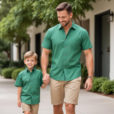 Dad and Son Twinning plain Shirts