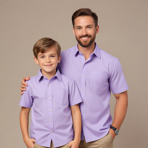 Dad and Son Twinning plain Shirts