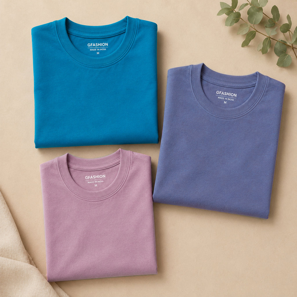 Plain Cotton T-Shirts Combo for Men, Women, Boy and Girls