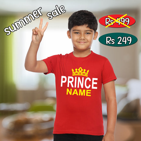 prince t shirts for boys name customize