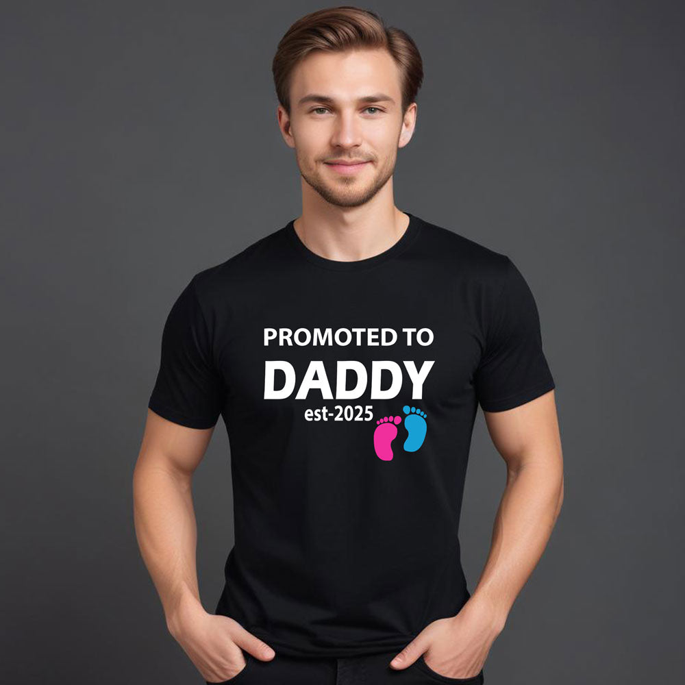 Promoted to daddy est 2025 t shirts