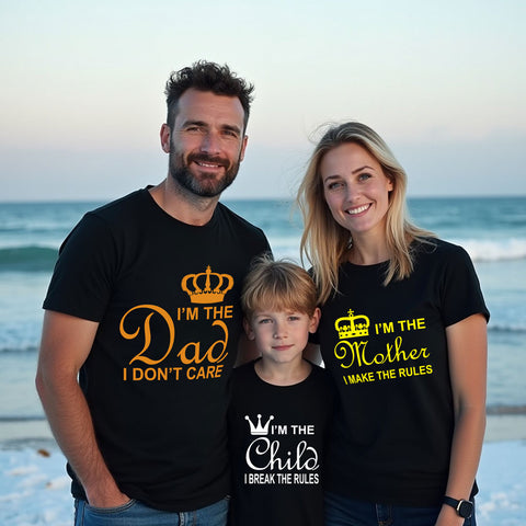 Mother rules-funny dad mom and kids family tees
