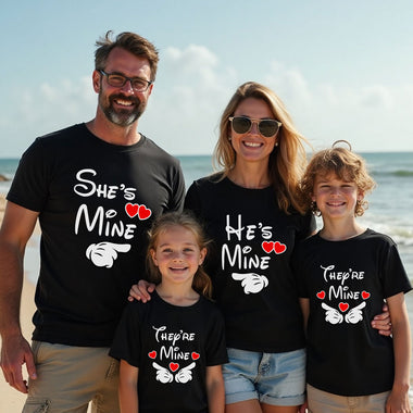 Family T-shirts- he's mine she's mine they're mine