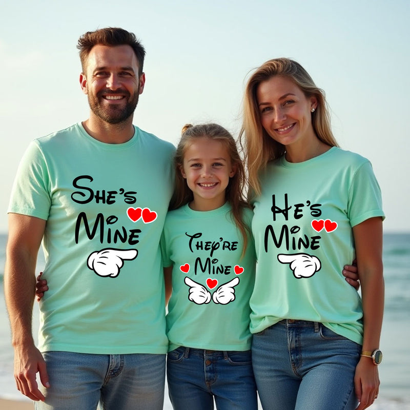 Family T-shirts- he's mine she's mine they're mine