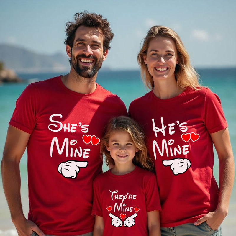 Family T-shirts- he's mine she's mine they're mine