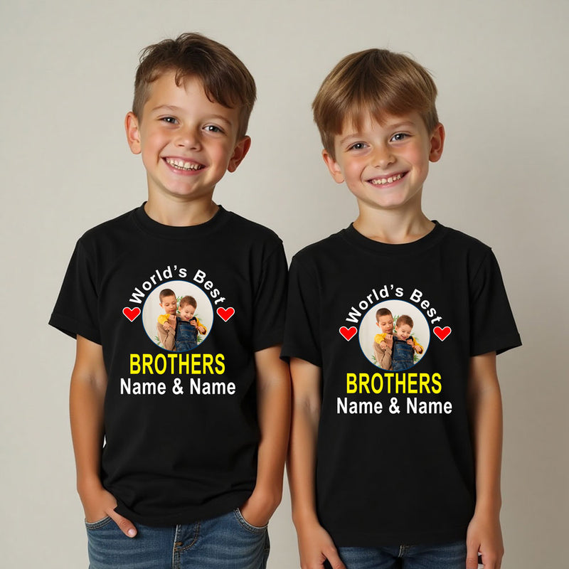 World's Best Brothers T-shirts with Photo and Name Customize