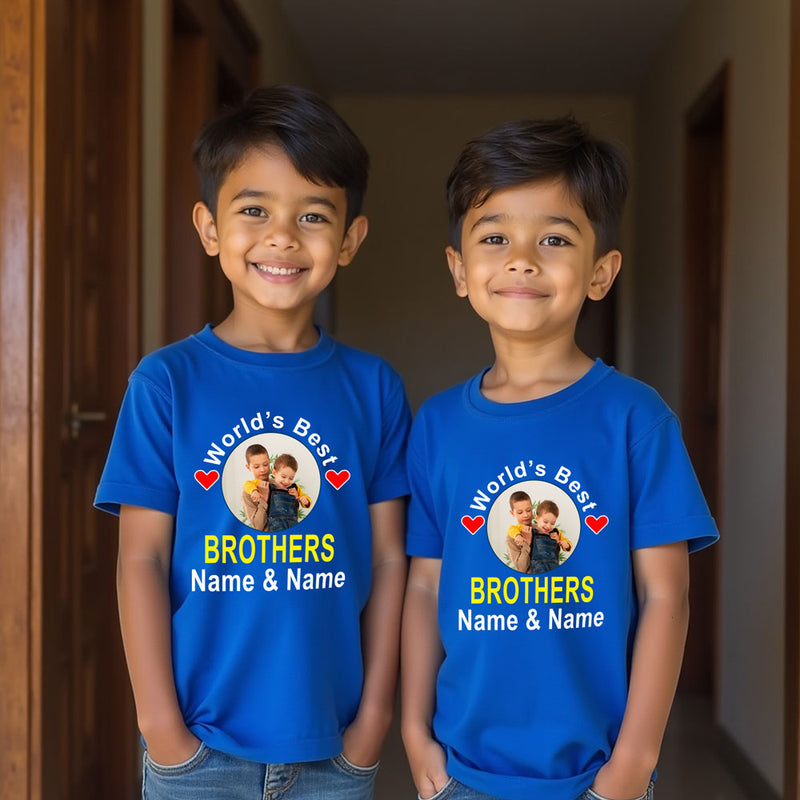World's Best Brothers T-shirts with Photo and Name Customize