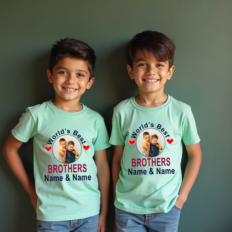 World's Best Brothers T-shirts with Photo and Name Customize