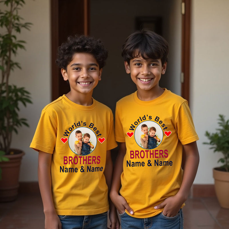World's Best Brothers T-shirts with Photo and Name Customize