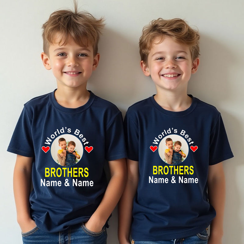 World's Best Brothers T-shirts with Photo and Name Customize