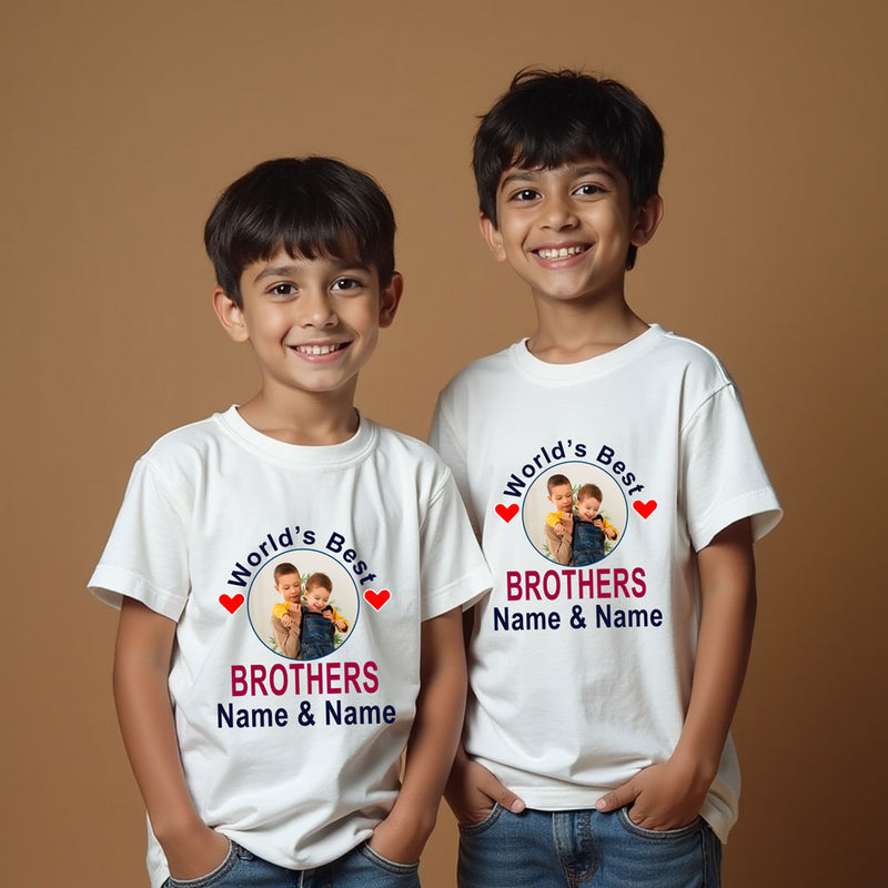 World's Best Brothers T-shirts with Photo and Name Customize