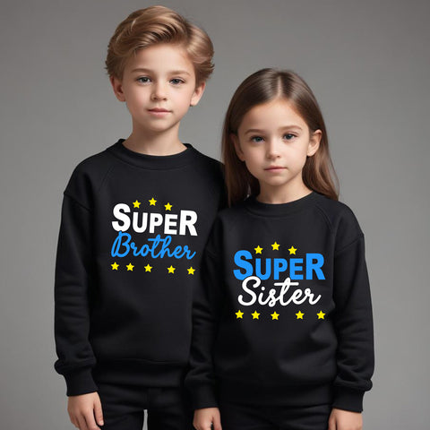 Super Brother Super Sister siblings sweatshirts