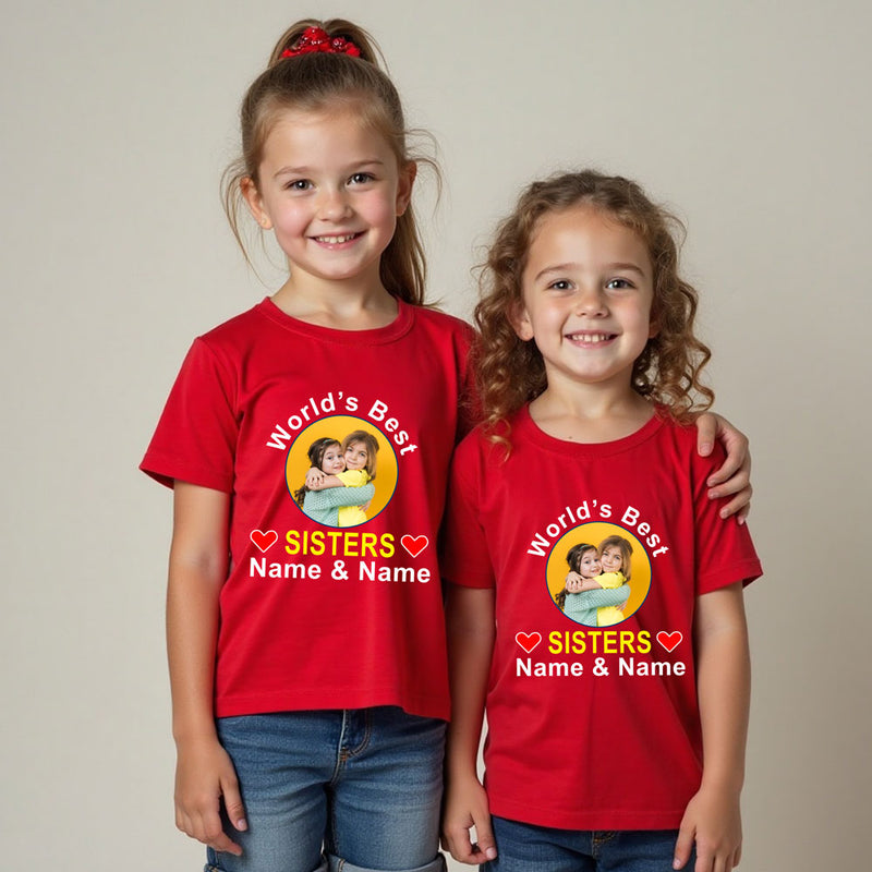 World's Best Sisters T-shirt with Photo and Name Customize