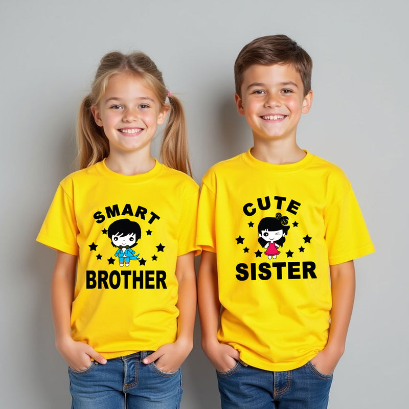 Smart Brother Cute Sister tees