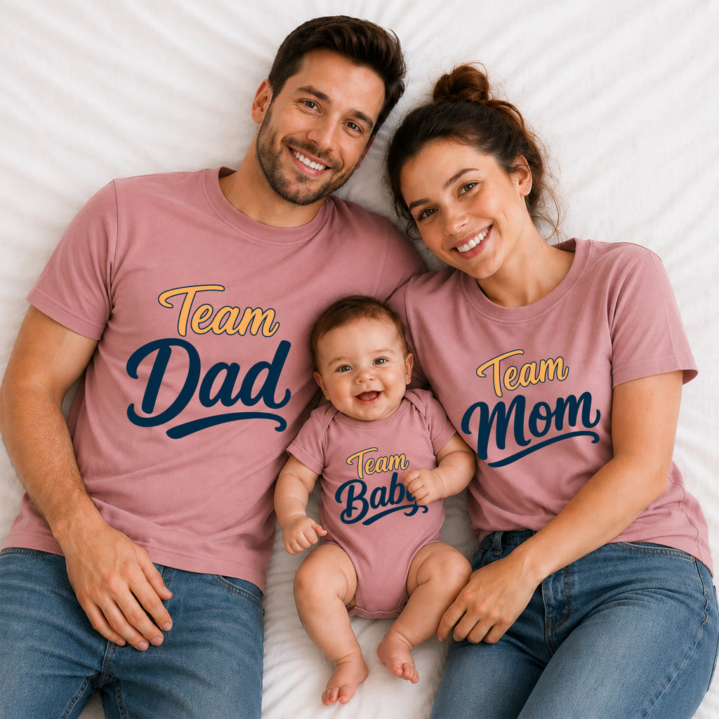 Team Dad Team Mom Team Baby Matching Family T-Shirts