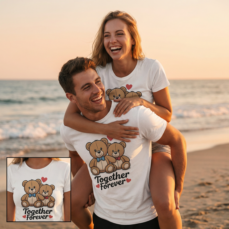 Together Forever Teddy Bear Couple T-Shirt