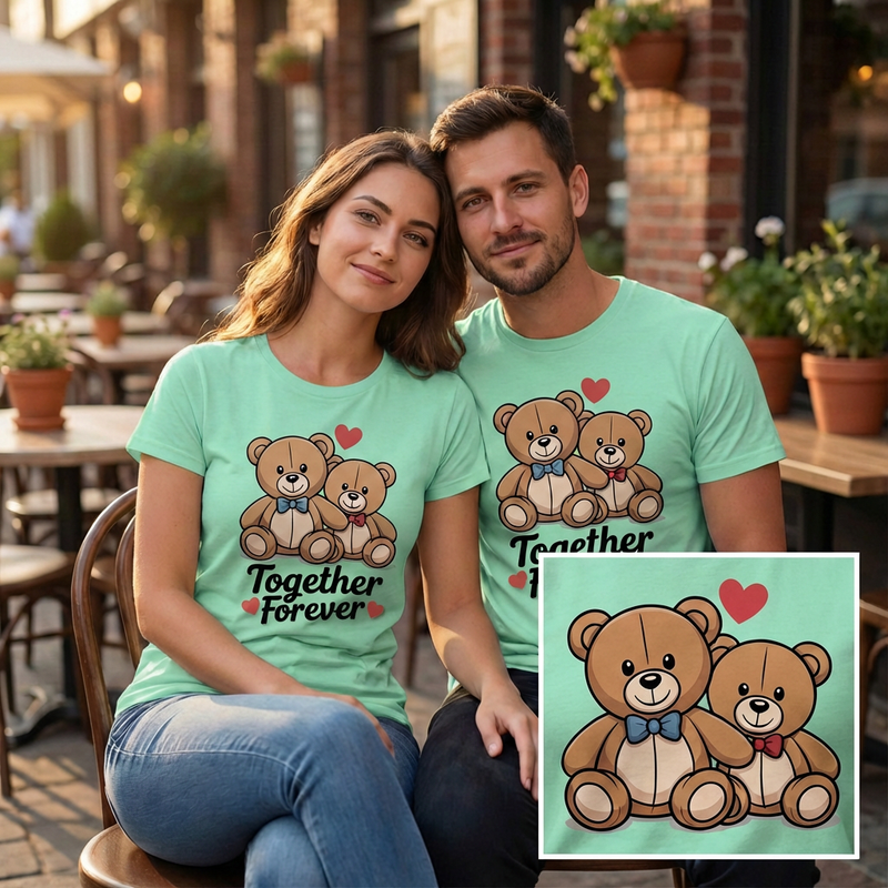 Together Forever Teddy Bear Couple T-Shirt