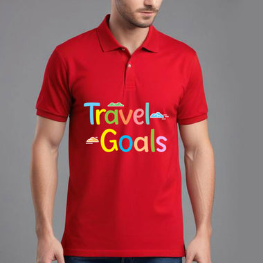 travel goals polo t shirts for mens