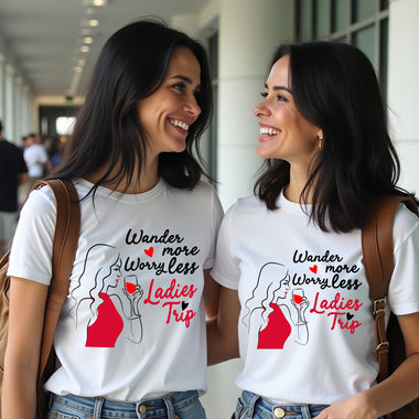 wander more worry less ladies trip tshirts