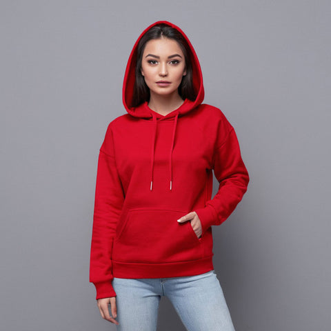 Red Color Women's Sweatshirts with hoodies