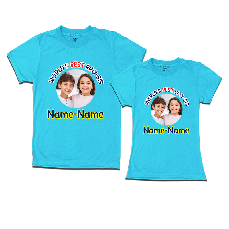 customize t shirts-Bro-Sis T-shirts with Photo and Name Customize