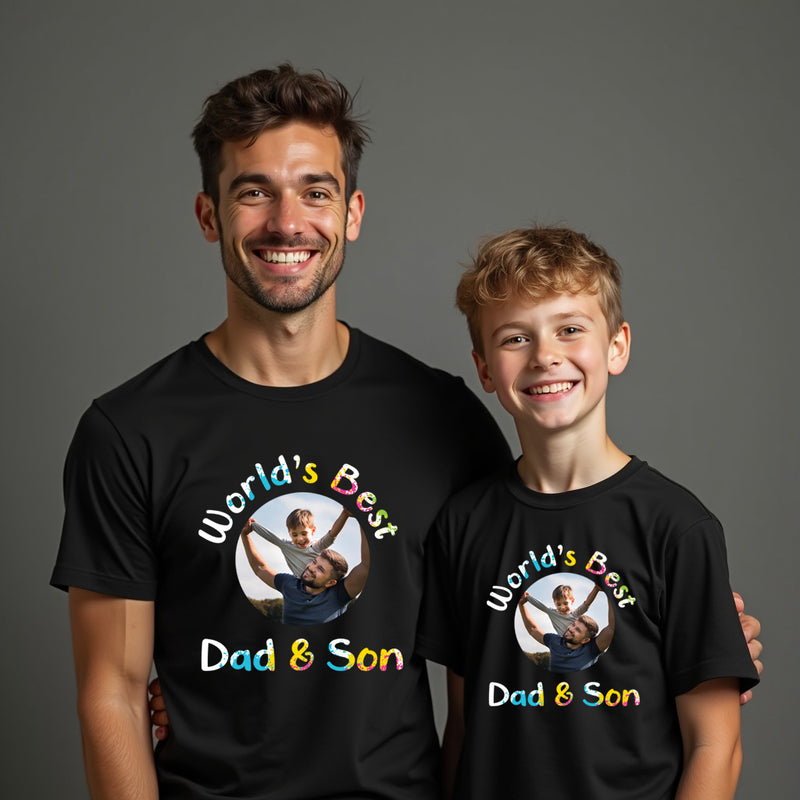 world's Best Dad and Son Photo Customize t-shirts