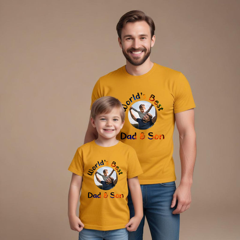 world's Best Dad and Son Photo Customize t-shirts